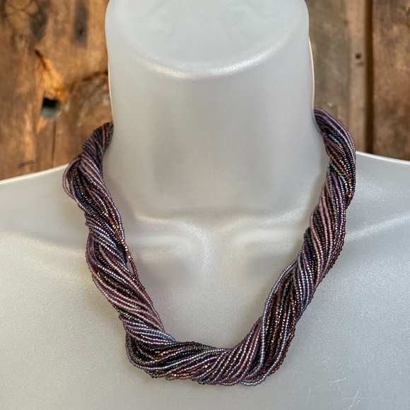 Purple Beaded Necklace - Picture 3 of 6